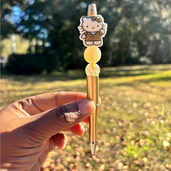 Accessories - Gold HK Handmade Pen with Decorative Beads